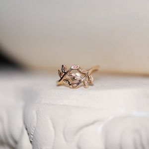 Solid 14K Leaf Ring